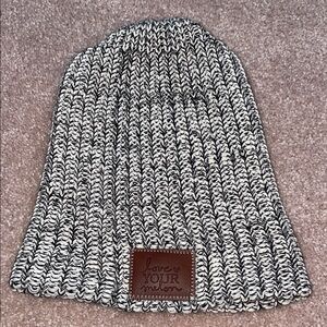 Black and White Knit Beanie